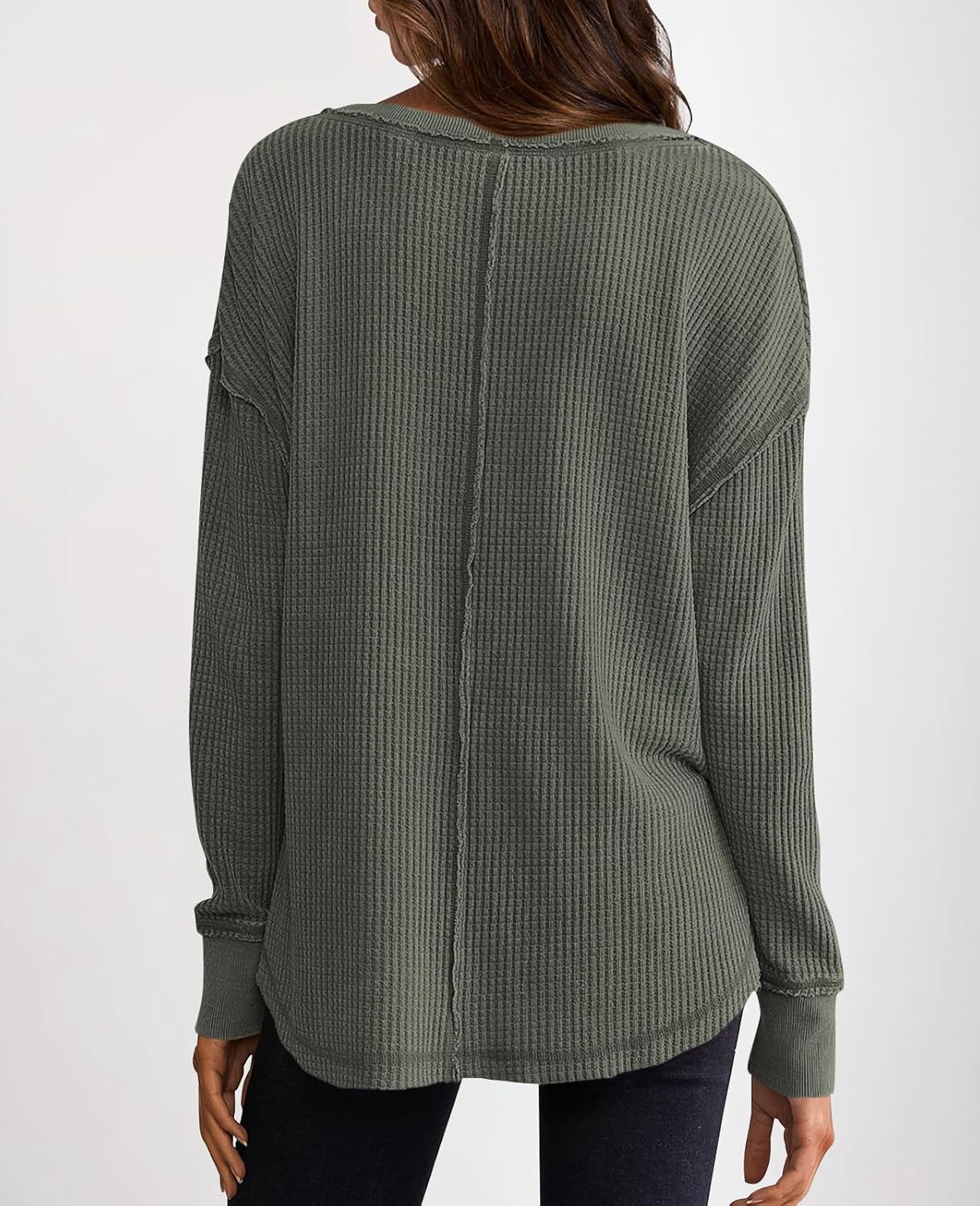 Cyrine™ | Waffle Knit V-Neck Pullover