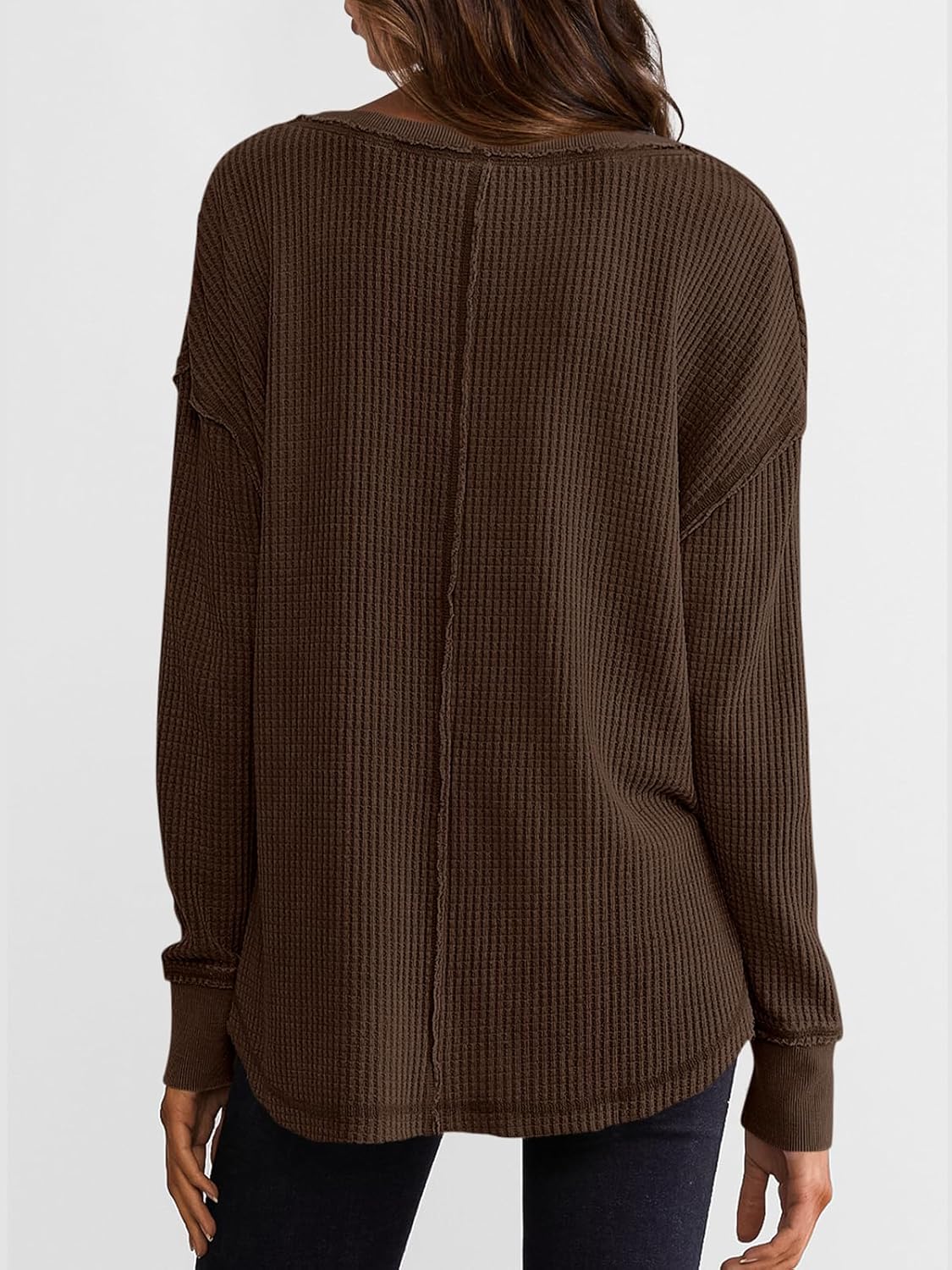 Cyrine™ | Waffle Knit V-Neck Pullover