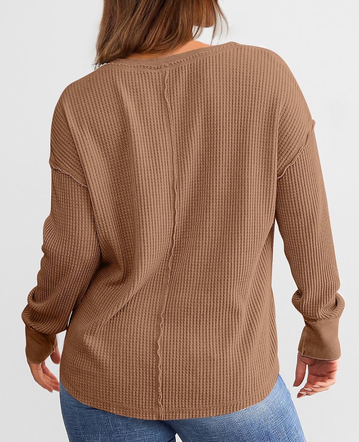 Cyrine™ | Waffle Knit V-Neck Pullover