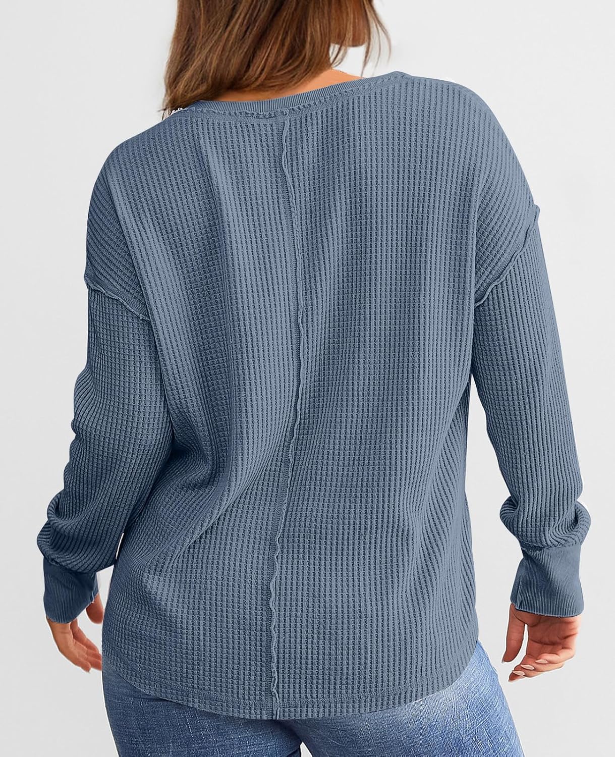 Cyrine™ | Waffle Knit V-Neck Pullover
